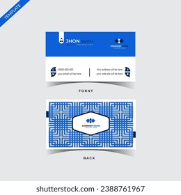 corporate business card template design, creative and clean business card vector illustration.