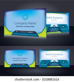 Corporate Business Card template layout background vector illustration color