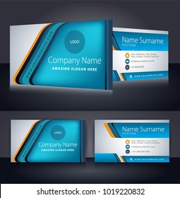 Corporate Business Card template layout background vector illustration color