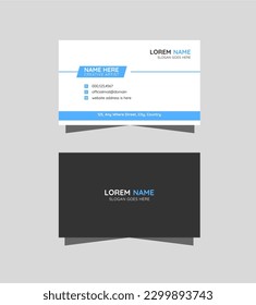 Corporate business card template. Minimal business card design for professional. Modern simple and clean elegant calling card layout. Visiting card design for company or office.