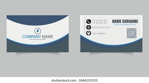 Corporate business card template or new business card design. Editable file