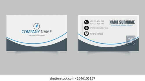 Corporate business card template or new business card design. Editable file