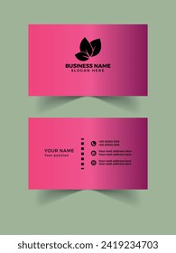 Corporate business card template with pink color