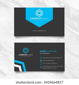 Corporate business card template. Vector illustration.