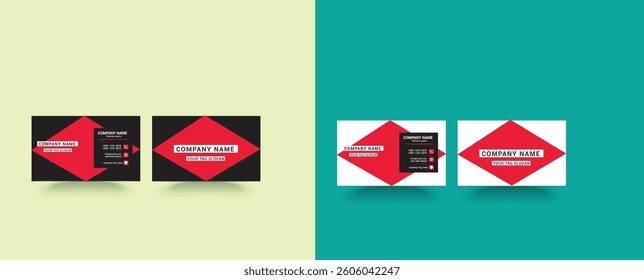 corporate business card with a two colours varaiation