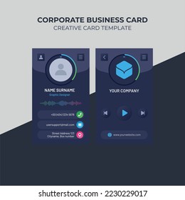 Corporate Business Card Vertical - Vector