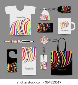 Corporate business cards, colorful zebra print design