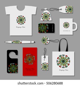 Corporate business cards, floral mandala design