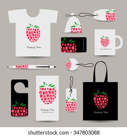 Corporate business cards, strawberry design. Vector illustration