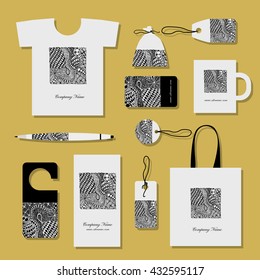 Corporate business cards. Zentangle ornament. Vector illustration