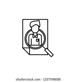 Corporate and business, career, curriculum, human, job, research icon