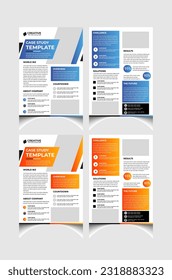 Corporate business case study template  design with a4 size. Clean case study layout.