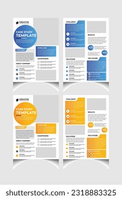 Corporate business case study template  design with a4 size. Clean case study layout.