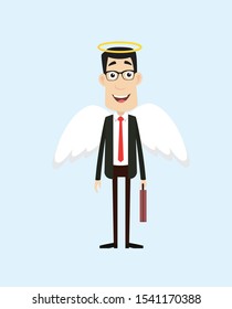 Corporate Business Character - in Angel Costume Vector