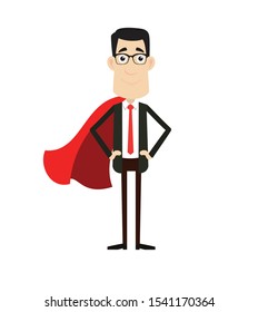 Corporate Business Character - In Super Hero Costume