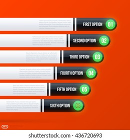 Corporate business chart template on bright orange background. Useful for presentations and advertising.