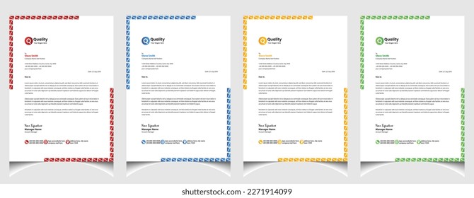 Corporate business colourful letterhead template with a4 size stationary item modern letterhead.