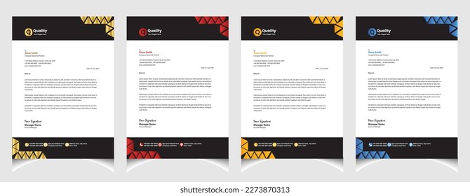 Corporate business colourful letterhead template with a4 size stationary item modern letterhead.