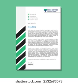 Corporate Business Company Letterhead  Design template with 8.5x11 inches
