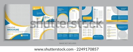 Corporate business company profile brochure template design. 16 page corporate brochure editable template layout, minimal business brochure template design set