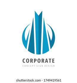 Corporate business - concept logo template vector illustration. Abstract shape creative sign. Progress success development icon. Finance economic. Graphic design element.