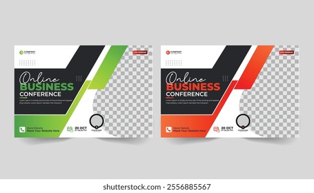 Corporate Business Conference Flyer Template. A4 Horizontal Brochure Design with Professional Layout. business conference flyer template.