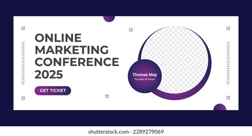 Corporate business conference web banner template 