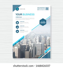 Corporate business cover a4 template and flat icons for a report and brochure design, flyer, banner, leaflets decoration for printing and presentation vector illustration