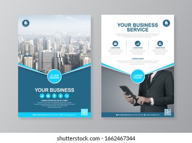 Corporate business cover, back page a4 template and flat icons for a report and brochure design, flyer, banner, leaflets decoration for printing and presentation vector illustration