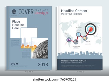 cover book design template presentation infographics stock vector