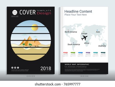 Corporate business cover book design template with infographics, Use for annual report, brochure, flyer, leaflet, sale kit, catalog, magazine, booklet, portfolio, poster, Vector template in A4 layout.
