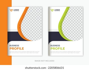 corporate business cover design set, business profile magazine cover