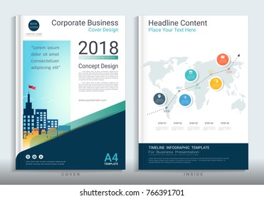 Corporate business cover design with space for photo background, Use for annual report, proposal, brochure, flyer, leaflet, catalog, magazine, booklet, portfolio, poster, Vector template in A4 size.