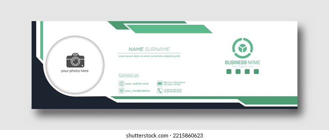 Corporate business cover with a signature and a place for illustration or photo. A page for social networks with a place for an avatar. The cover layout is in a minimalist style. Flat design