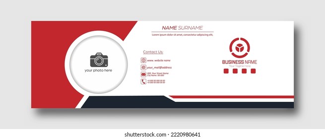 Corporate business cover with a signature and a place for illustration or photo. A page for social networks with a place for an avatar. The cover layout is in a minimalist style. Flat design