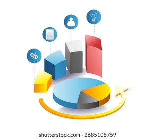 corporate business development with growth graph design