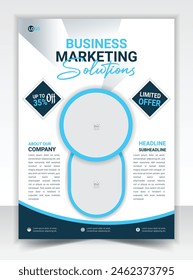 Corporate business, digital marketing agency flyer Brochure design  in A4 template