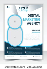 Corporate business, digital marketing agency flyer Brochure design  in A4 template