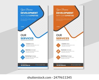 Corporate business dl flyer rack card template clean design for commercial use