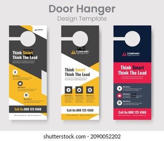 Corporate Business Door Hanger Layout Vector Premium Set