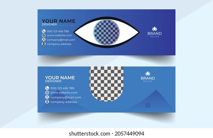 corporate business email signature with an author photo place modern and creative layout vector design