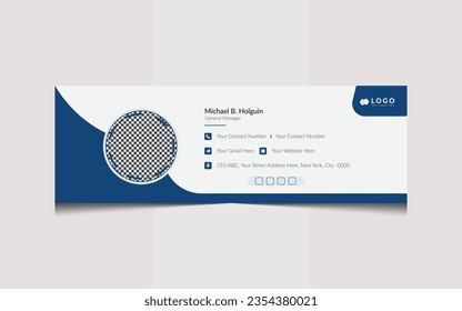 Corporate Business Email Signature Design template. Creative email signature with an author photo place. Professional Email Signature Modern and Minimal Layout.