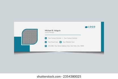 Corporate Business Email Signature Design template. Creative email signature with an author photo place. Professional Email Signature Modern and Minimal Layout.