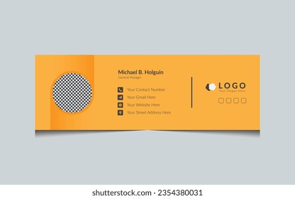 Corporate Business Email Signature Design template. Creative email signature with an author photo place. Professional Email Signature Modern and Minimal Layout.