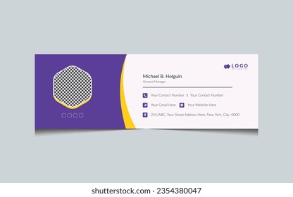 Corporate Business Email Signature Design template. Creative email signature with an author photo place. Professional Email Signature Modern and Minimal Layout.