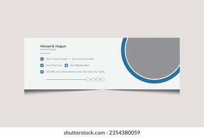 Corporate Business Email Signature Design template. Creative email signature with an author photo place. Professional Email Signature Modern and Minimal Layout.