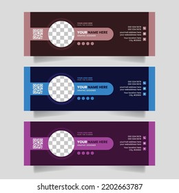 Corporate business email signature facebook cover post design template Vector