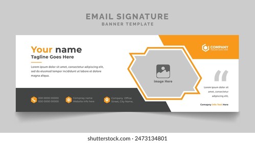 Corporate business email signature or email footer template modern and minimalist design layout