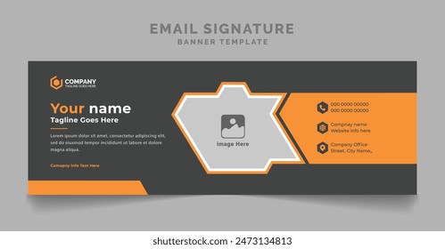 Corporate business email signature or email footer template modern and minimalist design layout