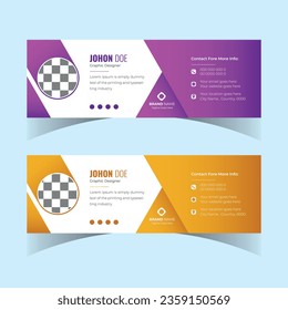 Corporate Business email signature template design with color
variation bundle for all business with white background, unique vector design or email footer and personal social media cover.